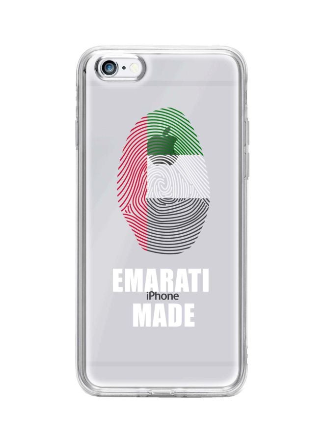 ستايلايزد غطاء حماية واقٍ مزين بطبعة لعبارة "Emarati Made" لهاتف أبل آيفون 6S/6 شفاف/ أحمر/أخضر - Image 1