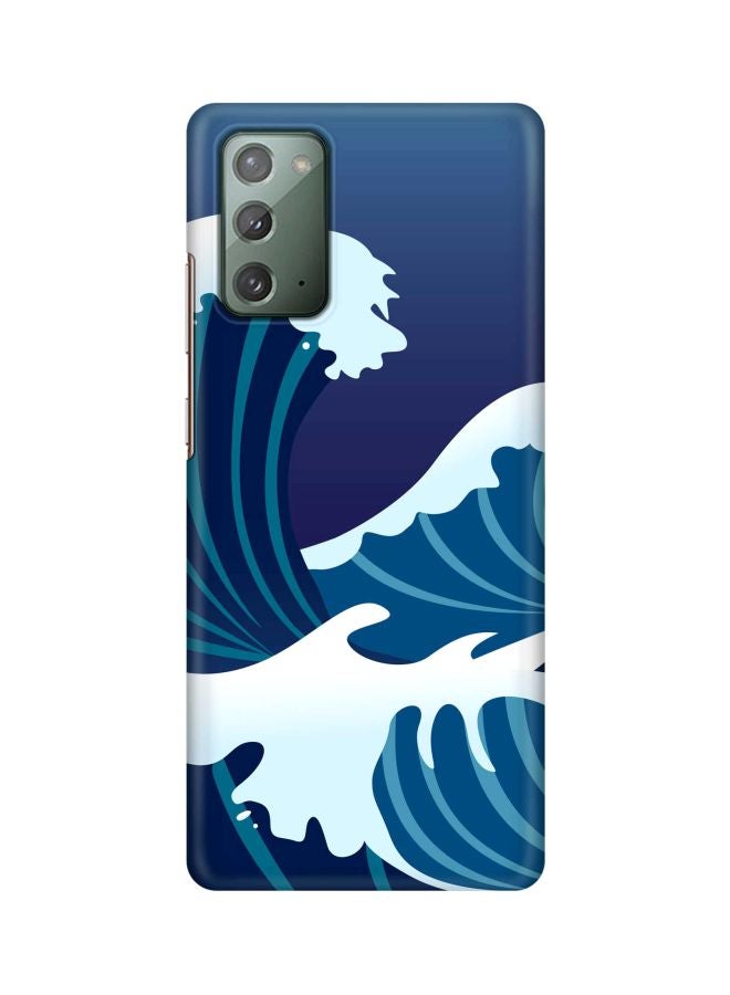 Stylizedd Classic Series Japanese Sea Printed Case Cover For Samsung Galaxy Note 20 Blue/White