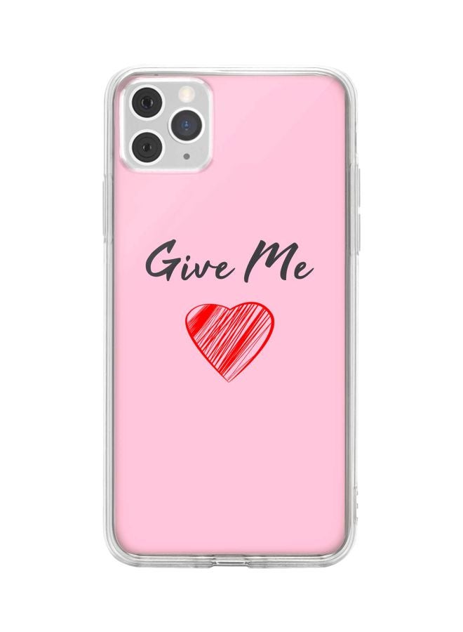 Stylizedd Classic Clear Series Give Me Love Printed Soft TPU Gel Thin Flexible Case Cover For Apple iPhone 11 Pro Pink/Black/Red - Image 1