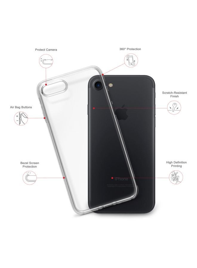 Stylizedd Classic Clear Series Never Look Back Printed Case Cover For Apple iPhone 7 Clear/White - Image 2