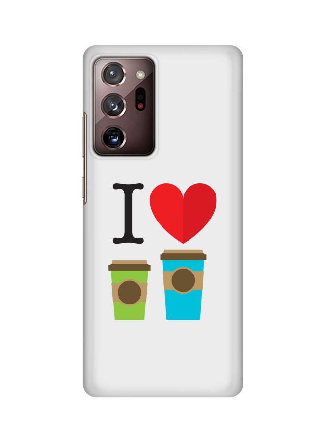 Stylizedd Snap Classic Series I Love Coffee Printed Case Cover For Samsung Galaxy Note 20 Ultra White/Red/Blue - Image 1