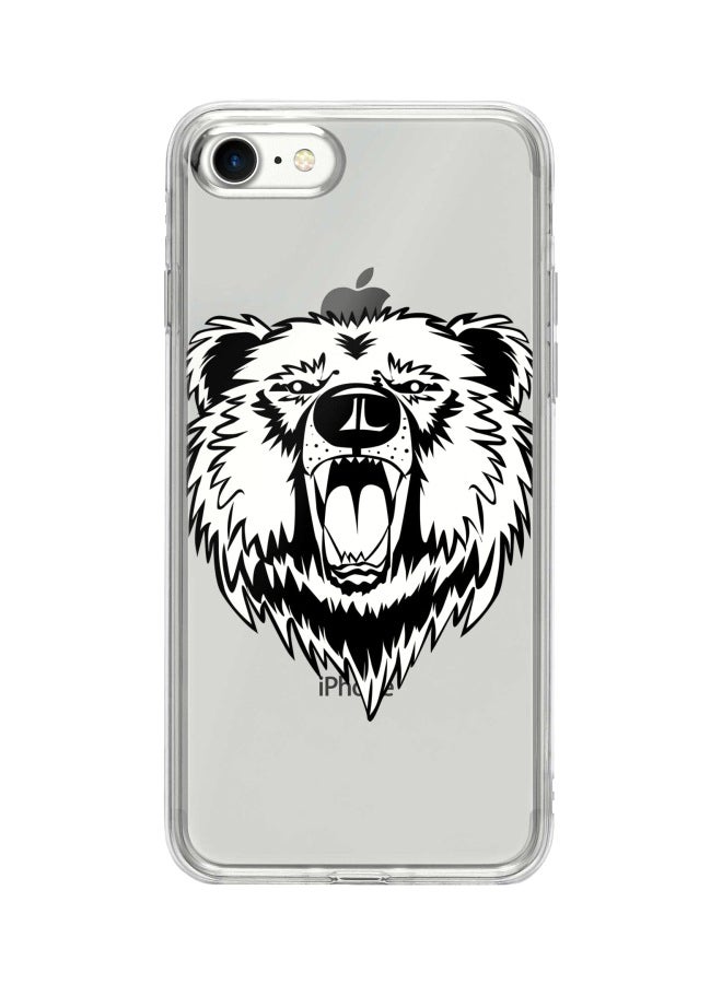 Stylizedd Classic Clear Series Grizzly Bear Printed Case Cover For Apple iPhone 7 Clear/Black/White - Image 1