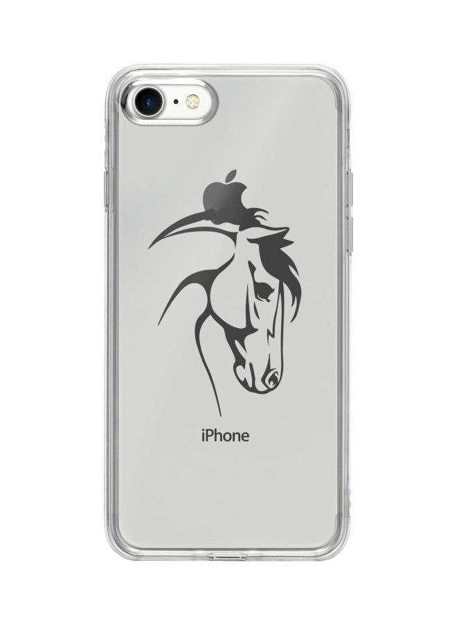 Stylizedd Classic Clear Series Arab Stallion Printed Case Cover For Apple iPhone 7 Clear/Black - Image 1