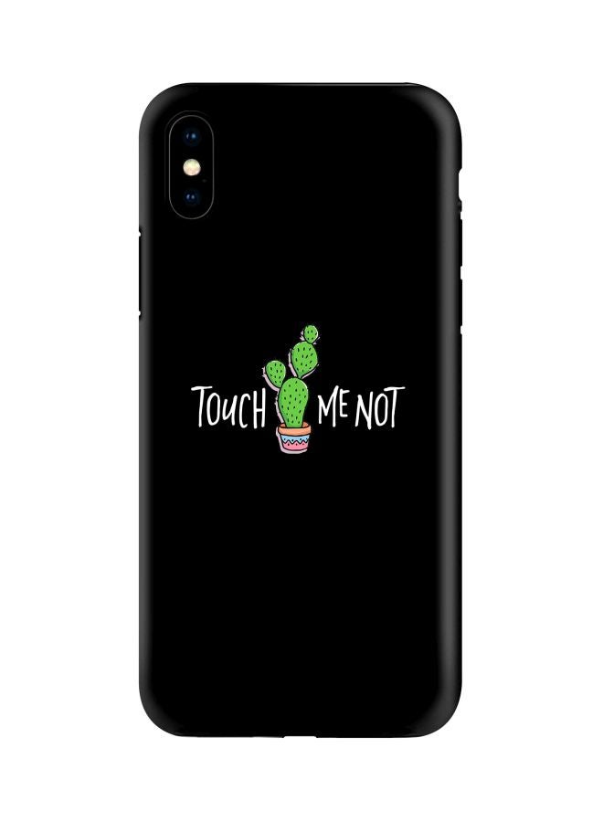 ستايلايزد غطاء حماية من سلسلة تاف برو بطبعة عبارة  Touch Me Not لهاتف أبل آيفون Xs/X أسود/ أبيض/ أخضر - Image 1