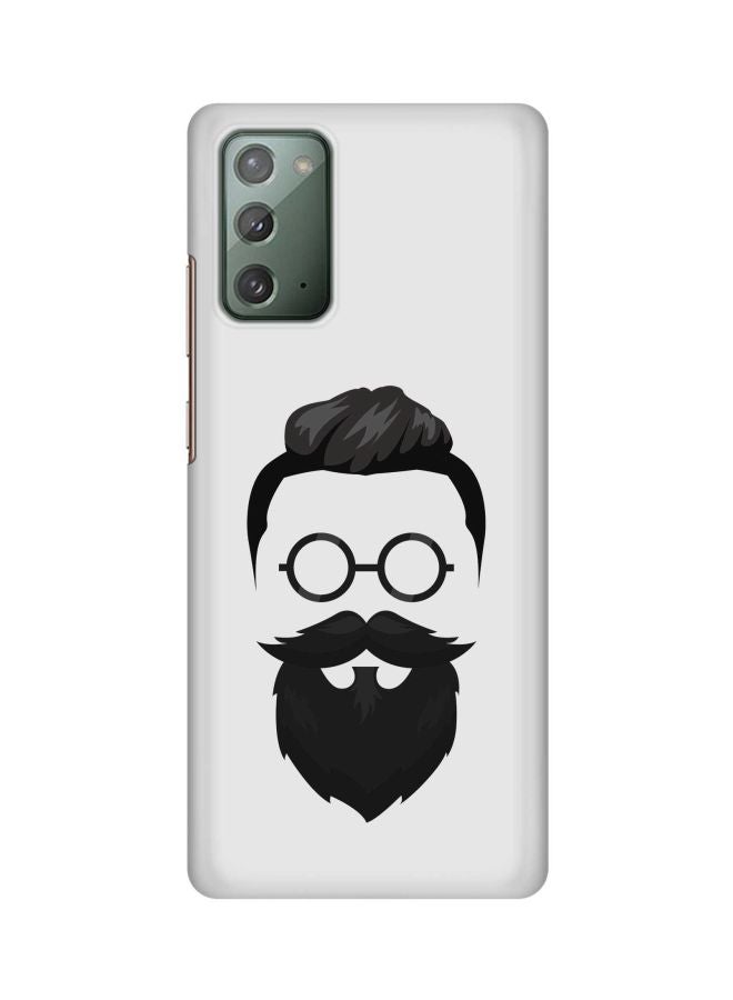 Stylizedd Snap Classic Series Beard Hipster Printed Case Cover For Samsung Galaxy Note20 White/Black - Image 1