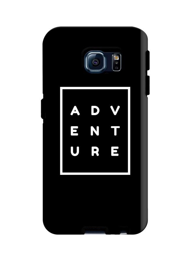 ستايلايزد غطاء حماية من سلسلة تاف برو بطبعة كلمة "Adventure" لهاتف سامسونج جالاكسي S6 إيدج أسود/ أبيض - Image 1