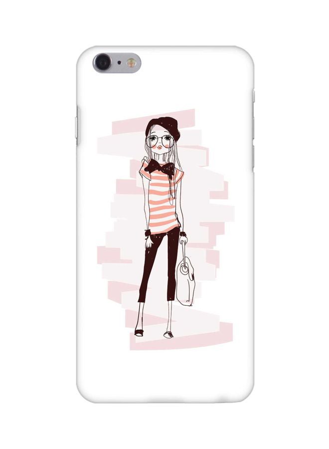 ستايلايزد غطاء حماية كلاسيك سيريز بطبعة فتاة أنيقة لهواتف أبل آيفون 6s بلس/6 بلس أبيض/أسود/وردي - Image 1