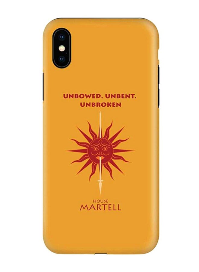 غطاء حماية بطبعة عبارة "House Martell" لهاتف أبل آيفون X/آيفون XS برتقالي