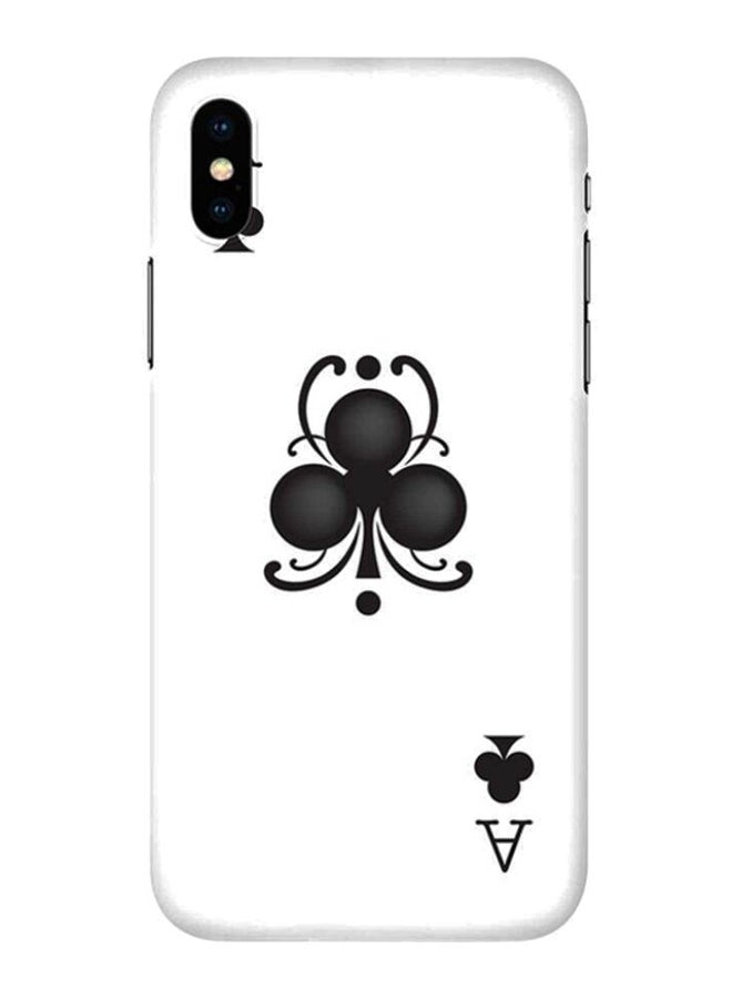 Ace Of Clubs Case Cover For Apple iPhone X/iPhone XS White/Black