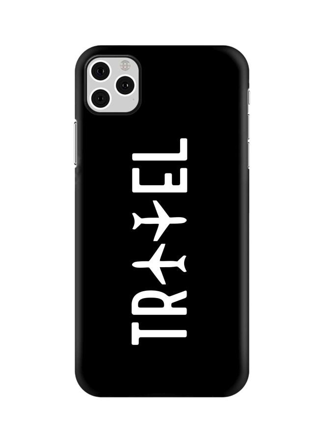 ستايلايزد غطاء حماية من مجموعة كلاسيك سناب بطبعة كلمة ‘Travel‘ لهاتف أبل آيفون 11 برو ماكس أسود/ أبيض - Image 1