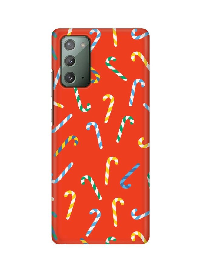 Stylizedd Snap Classic Series Candy Canes Printed Case Cover For Samsung Galaxy Note20 Orange/Blue/White - Image 1