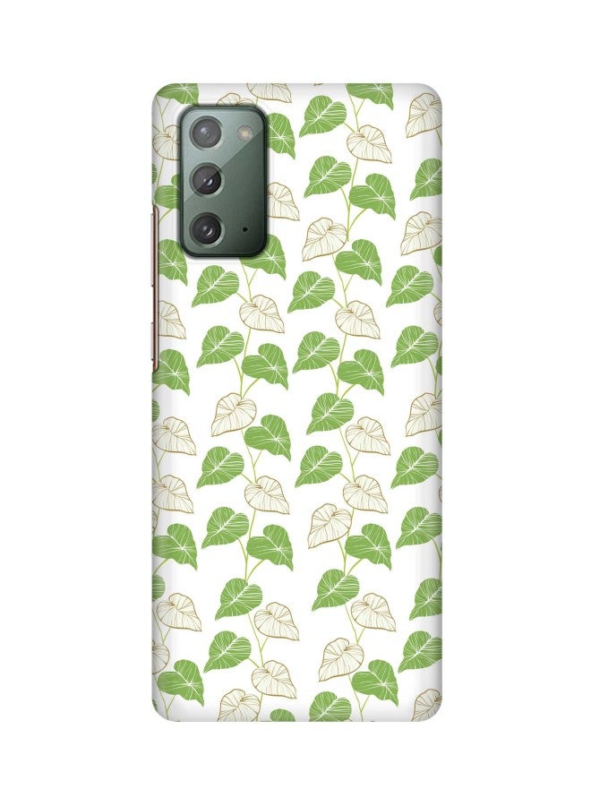 Stylizedd Vine Leaves Printed Protective Case For Samsung Galaxy Note 20 White/Green