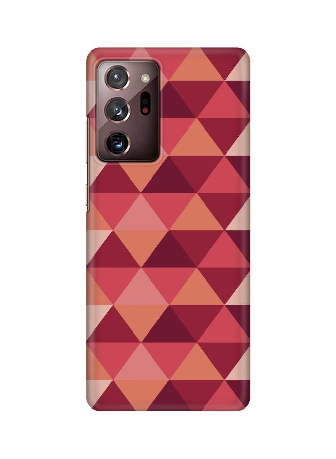 Stylizedd Snap Classic Series Topsy Turvy Triangles Printed Case Cover For Samsung Galaxy Note 20 Ultra Red/Pink/Brown