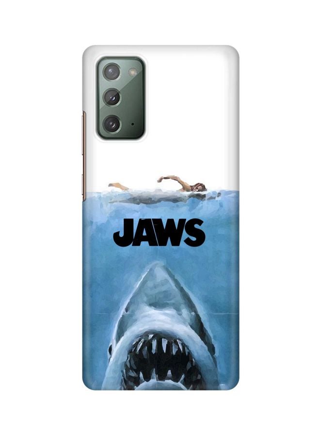 Stylizedd Snap Classic Series Jaws Printed Case Cover For Samsung Galaxy Note 20 White/Blue/Black - Image 1