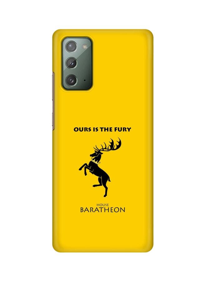 Stylizedd Snap Classic Series Got House Baratheon Ours Is The Fury Printed Case Cover For Samsung Galaxy Note20 Yellow/Black - Image 1