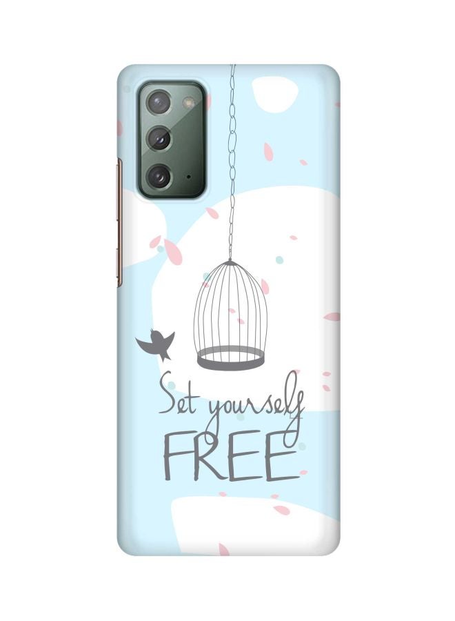 Stylizedd Snap Classic Series Set Yourself Free Printed Case Cover For Samsung Galaxy Note 20 White/Blue/Grey - Image 1