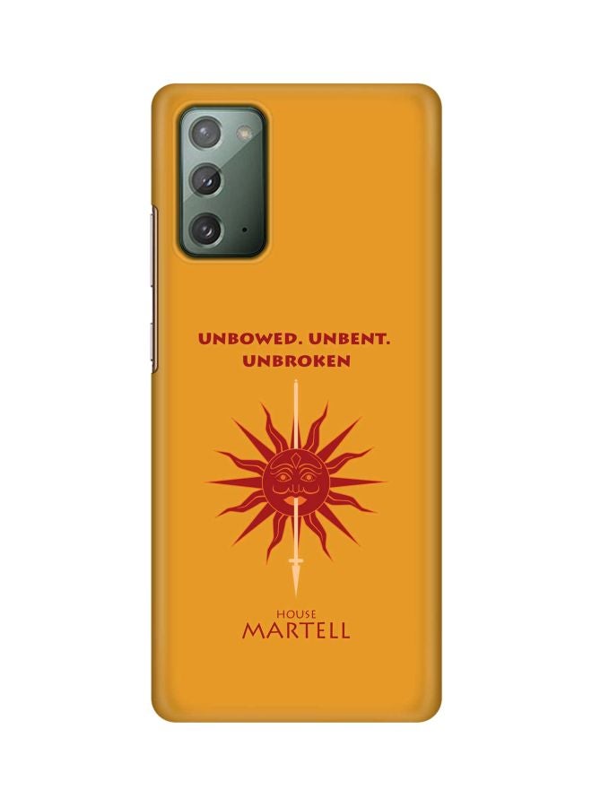 Stylizedd Snap Classic Series Unbowed, Unbent, Unbroken Printed Case Cover For Samsung Galaxy Note20 Orange/Red/White - Image 1