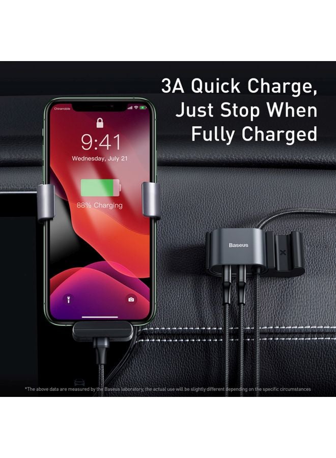 بيسوس كابل شحن وبيانات USB أسود - Image 3