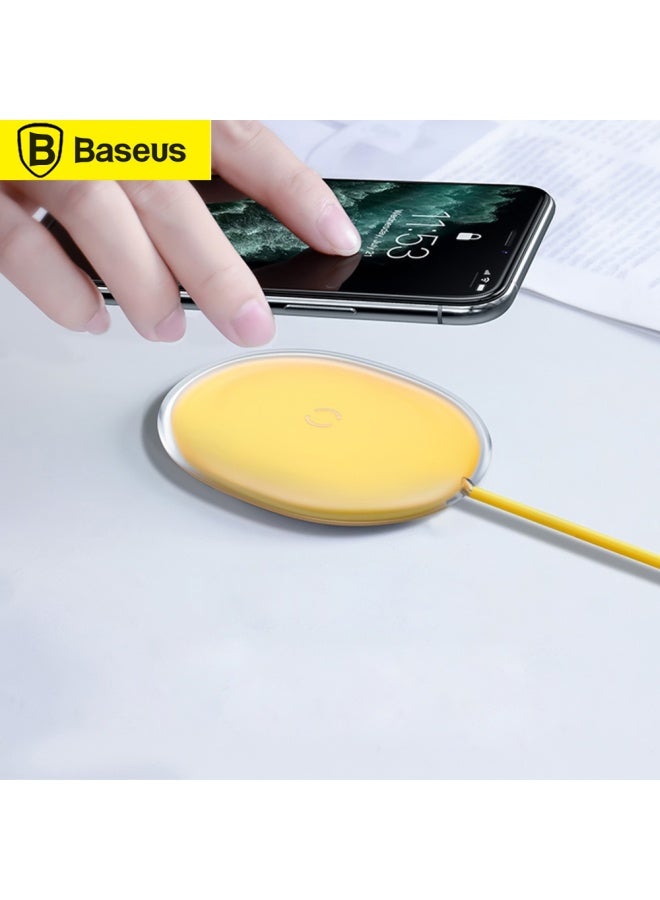 Baseus 15W Jelly Wireless Phone Charger Pad Station Yellow - Image 2