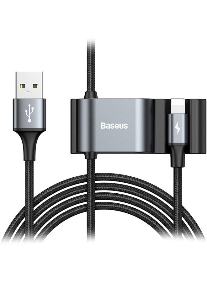 بيسوس كابل شحن وبيانات USB أسود - Image 1