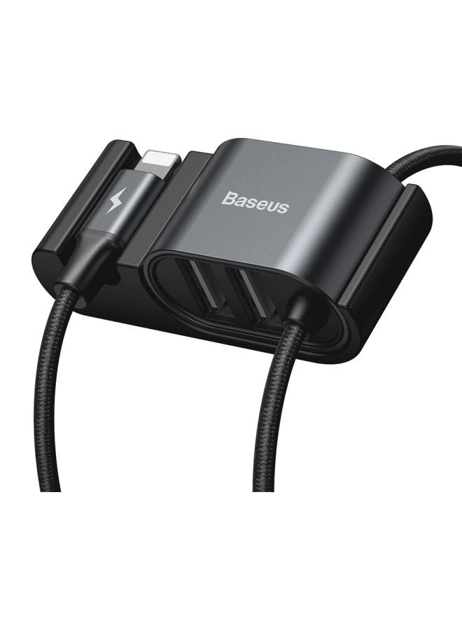 بيسوس كابل شحن وبيانات USB أسود - Image 4