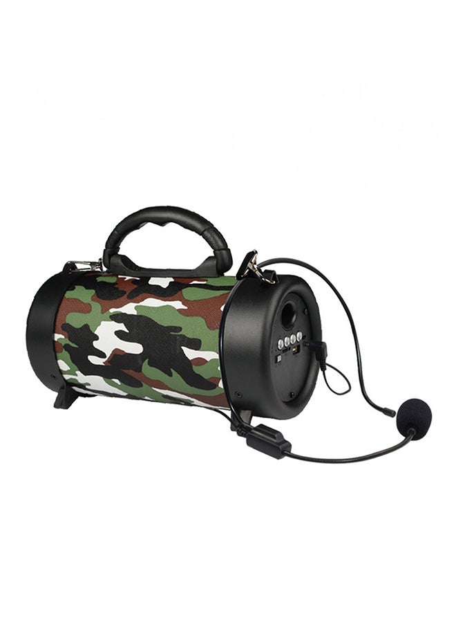 Portable BT Speaker Outdoor Wireless Bass Subwoofer Multifunctional Sound Box with Mic Camouflage - Image 1