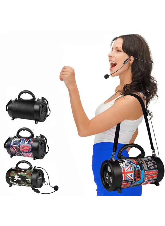 Portable BT Speaker Outdoor Wireless Bass Subwoofer Multifunctional Sound Box with Mic Camouflage - Image 2