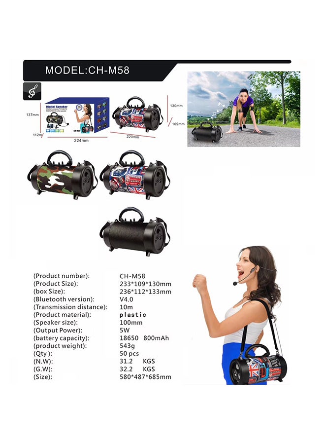 Portable BT Speaker Outdoor Wireless Bass Subwoofer Multifunctional Sound Box with Mic Camouflage - Image 5