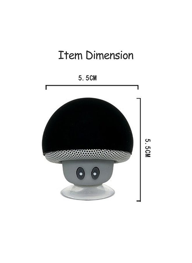 Cartoon Mushroom Head BT Speaker Suction Cup Phone Holder Portable Outdoor Sound (Black) Black  - Image 4