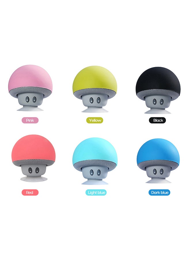 Cartoon Mushroom Head BT Speaker Suction Cup Phone Holder Portable Outdoor Sound (Black) Black  - Image 2