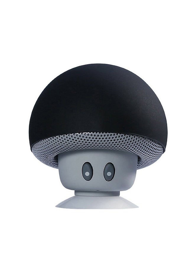Cartoon Mushroom Head BT Speaker Suction Cup Phone Holder Portable Outdoor Sound (Black) Black  - Image 3
