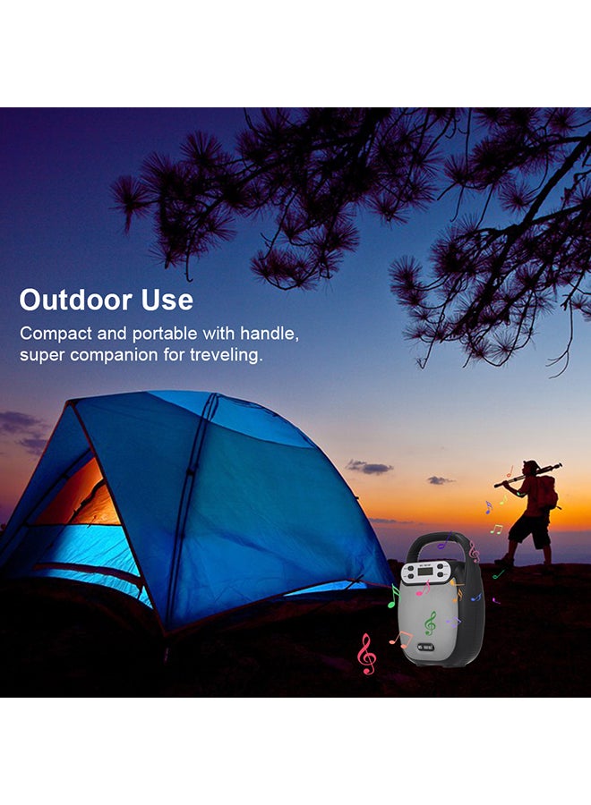 MS-1801BT Portable Outdoor Speaker Colorful LED Light Super Bass Wireless Bluetooth Speakers FM Radio TF Card U Disk Music Player Digital Display Silver/Black - Image 4