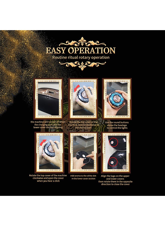 SQ712 Equantu Aromatherapy The Quran Speaker 8GB USB Charge BT Connection Adjustable Lighting Color Player Rose Gold/Black/Blue - Image 2