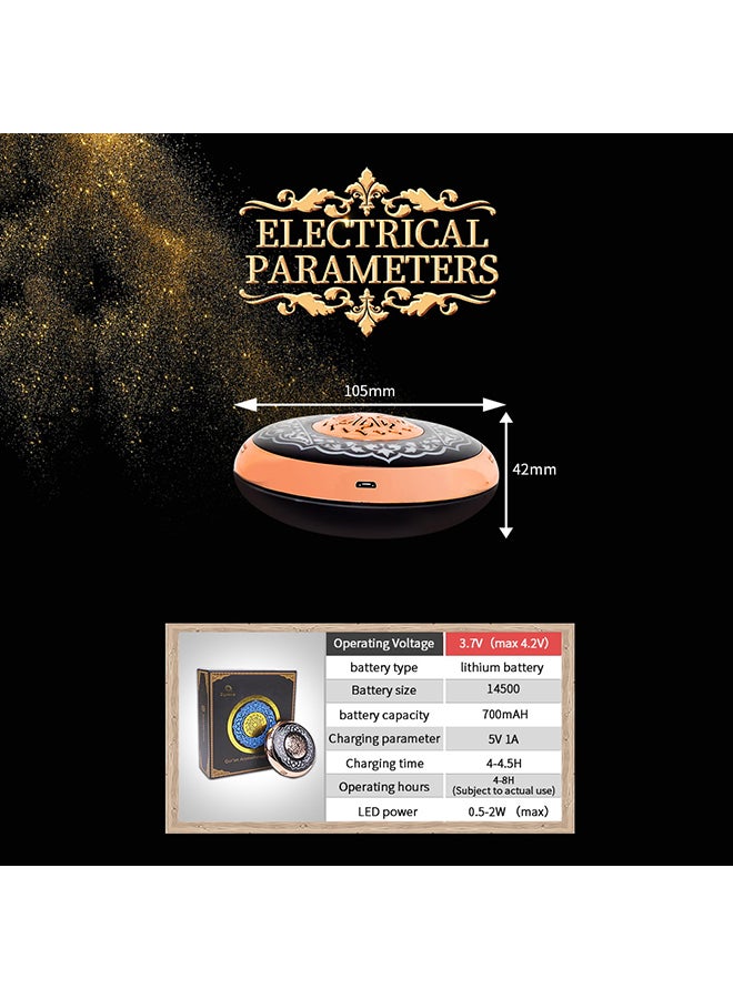 SQ712 Equantu Aromatherapy The Quran Speaker 8GB USB Charge BT Connection Adjustable Lighting Color Player Rose Gold/Black/Blue - Image 3