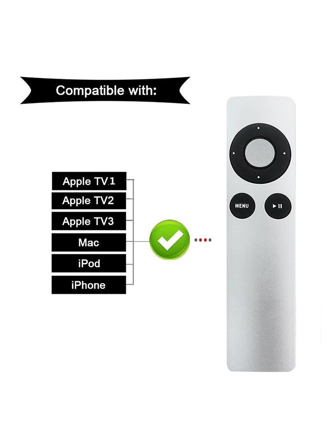 Generic - Smart Replacement Remote Control for Apple TV Mini Size TV Remote Controller Easy to Grab Silver Silver - Image 1