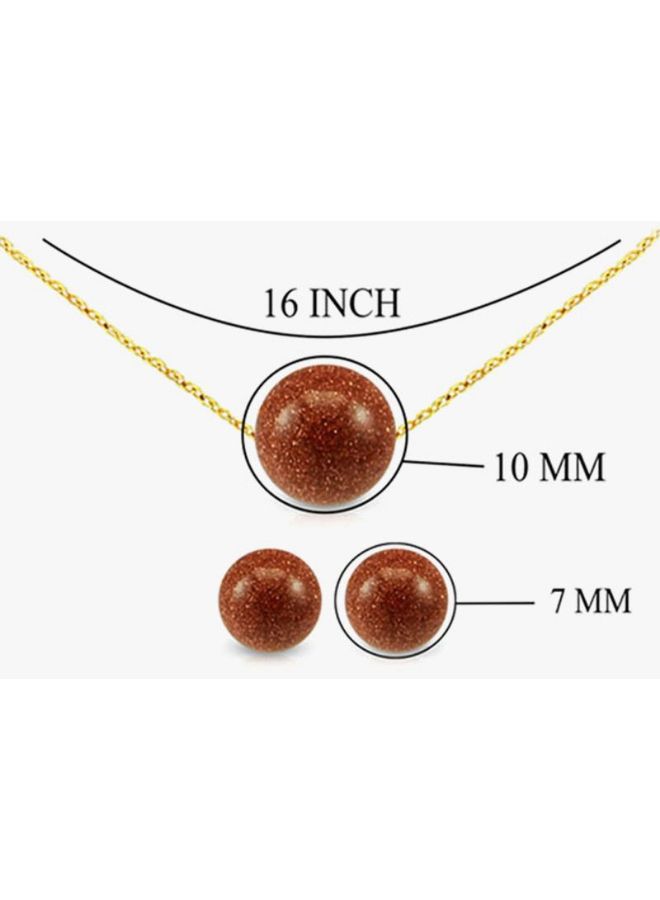 Vera Perla - 18 Karat Gold Sunstone Jewellery Set - Image 1