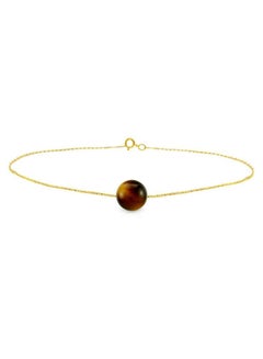 18 Karat Gold Tiger Eye Bracelet