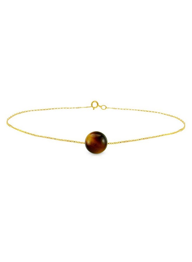 Vera Perla - 18 Karat Gold Tiger Eye Bracelet - Image 1