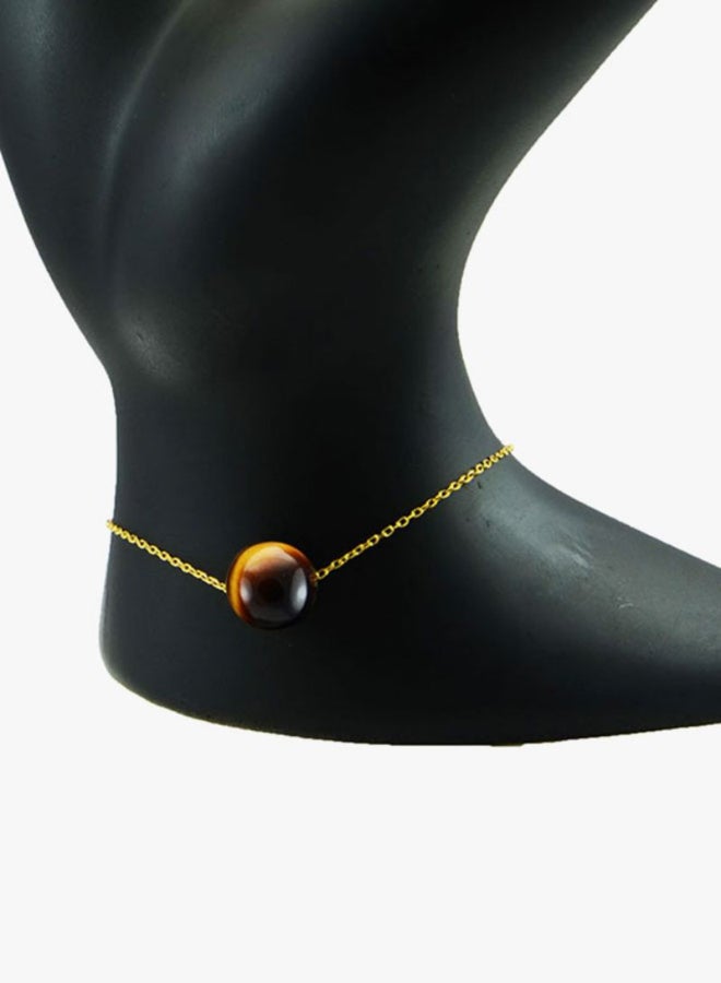 Vera Perla - 18 Karat Gold Tiger Eye Bracelet - Image 1