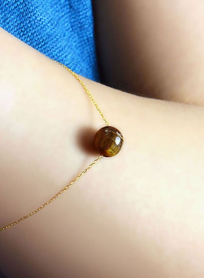 Vera Perla - 18 Karat Gold Tiger Eye Bracelet - Image 1
