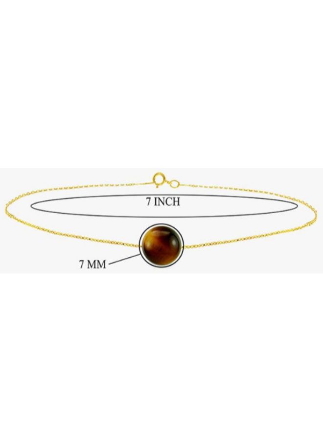 Vera Perla - 18 Karat Gold Tiger Eye Bracelet - Image 1