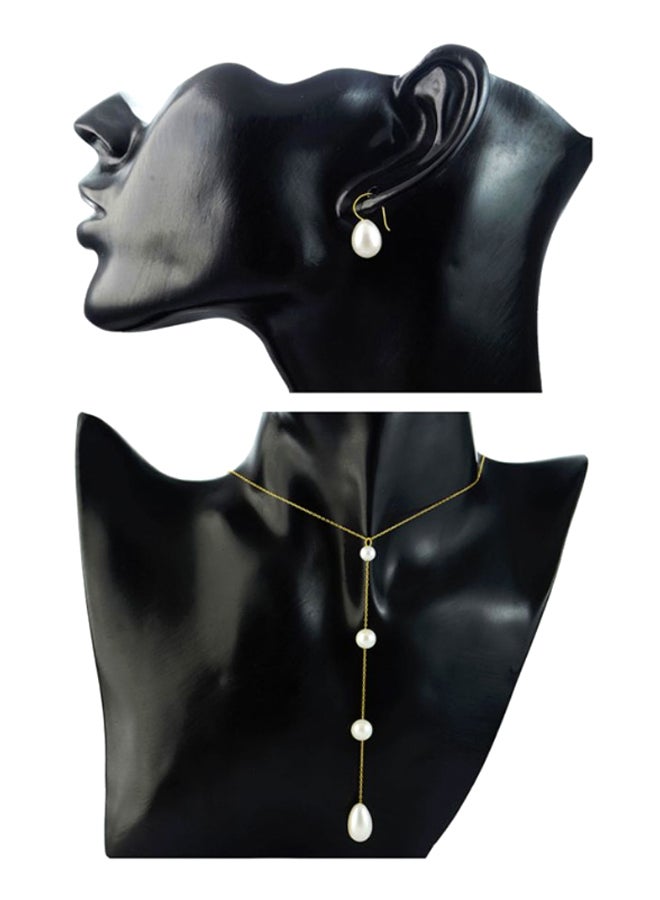 Vera Perla - 10 Karat Gold Gradual Pearl Jewellery Set - Image 1
