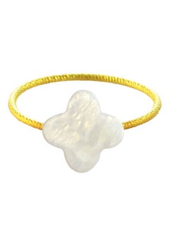 18 Karat Gold Plum Flower Shape Mother Of Pearl Ring