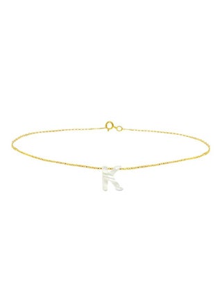 18 Karat Gold K Letter Mother Of Pearl Bracelet - v1601014084/N13450304A_1