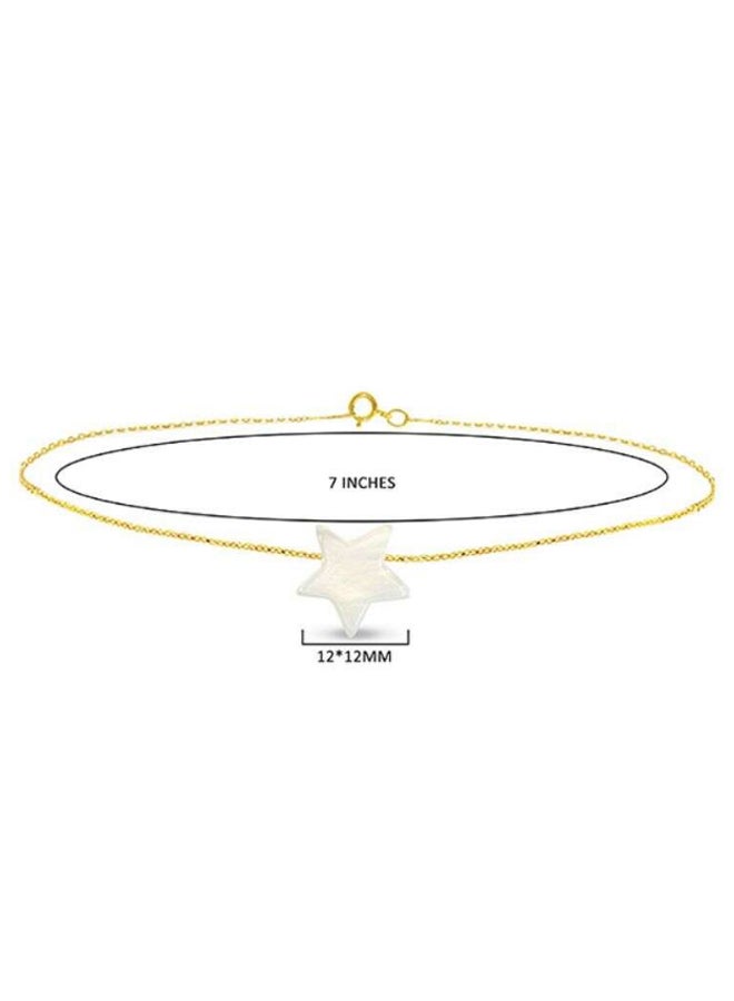 Vera Perla 18 Karat Gold Star Shape Mother Of Pearl Bracelet  - Image 2