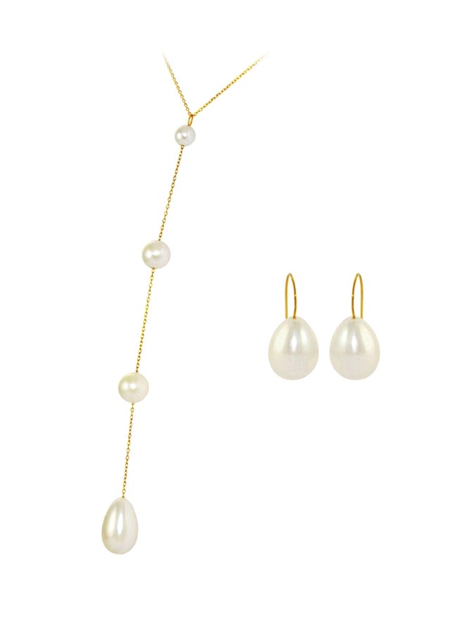 Vera Perla - 18 Karat Gold Gradual Pearl Jewellery Set - Image 1