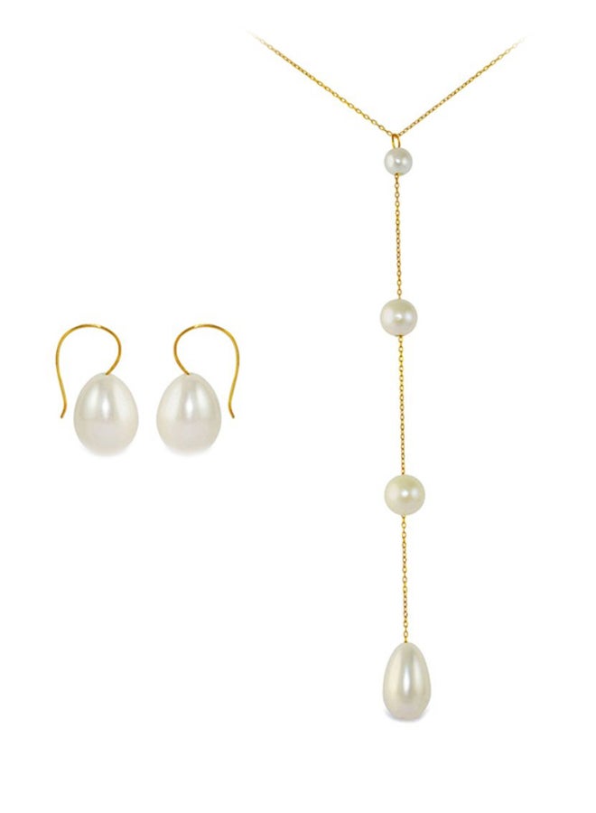 Vera Perla - 18 Karat Gold Gradual Pearl Jewellery Set - Image 1