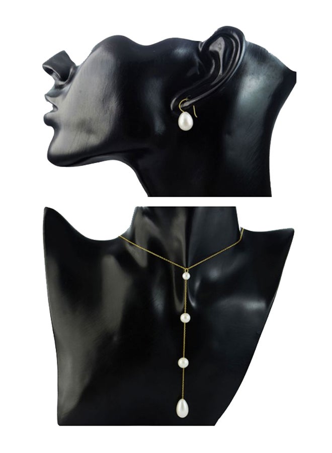 Vera Perla - 18 Karat Gold Gradual Pearl Jewellery Set - Image 1