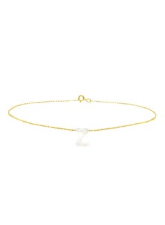 18 Karat Gold Z Letter Mother Of Pearl Bracelet