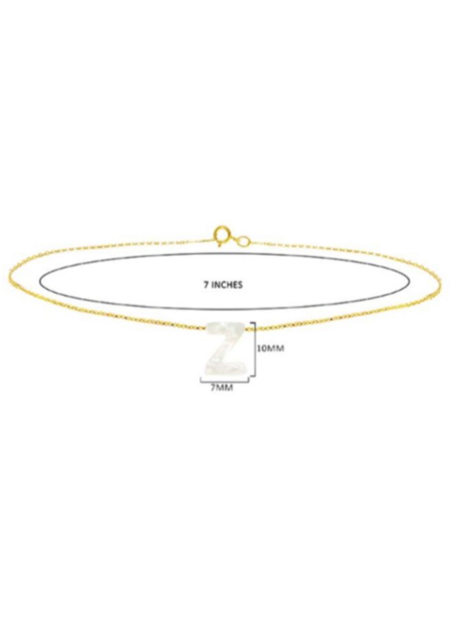 Vera Perla - 18 Karat Gold Z Letter Mother Of Pearl Bracelet - Image 1